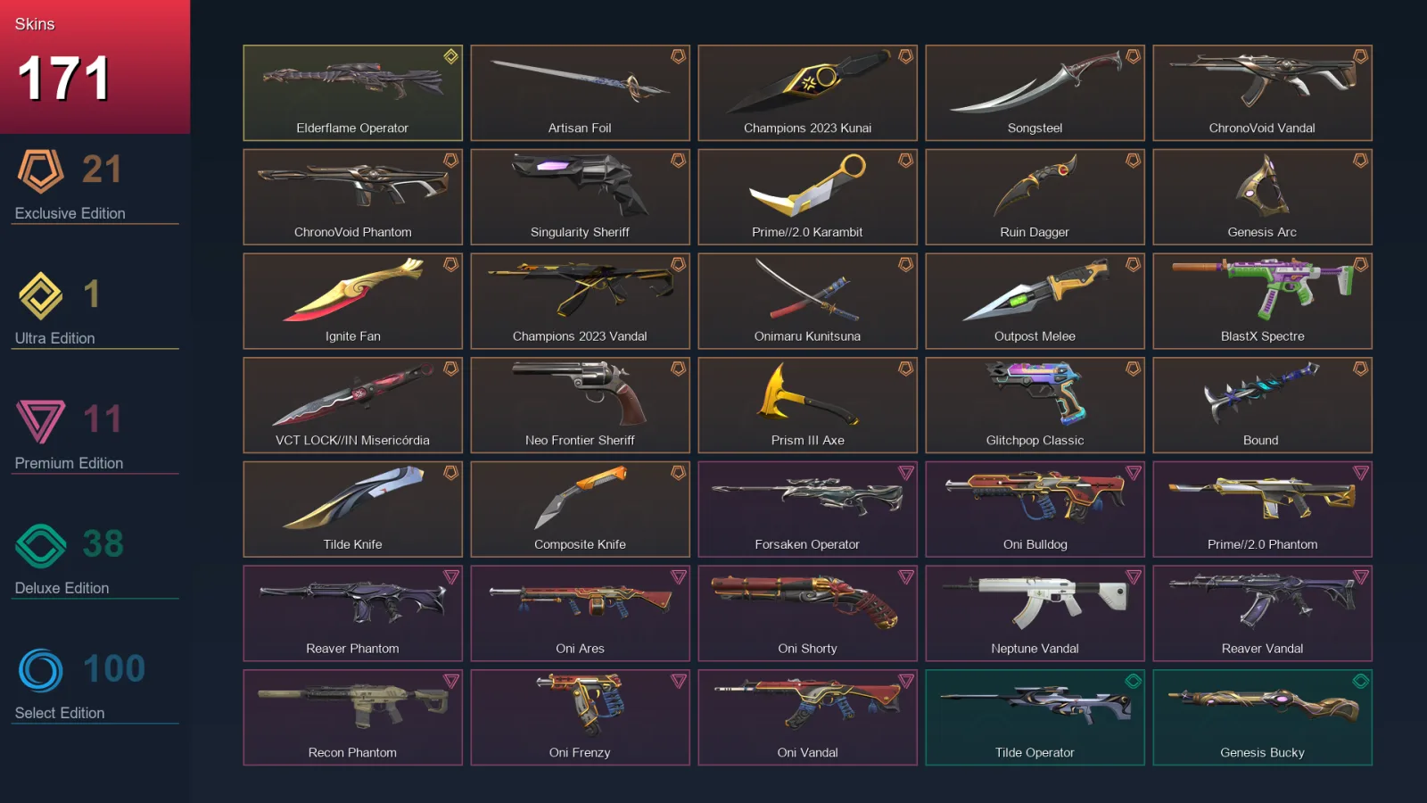 EU | Lv395 | Unranked | 171 Skin | 23 Agent | 191 Buddy — Valorant account