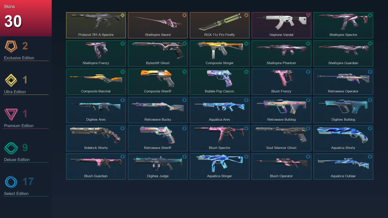 EU | Lv131 | Unranked | 30 Skin | 28 Agent | 76 Buddy — Valorant account