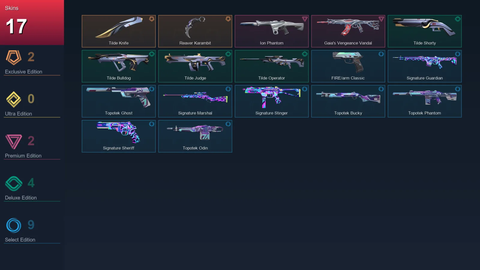 EU | Lv97 | Unranked | 17 Skin | 26 Agent | 44 Buddy