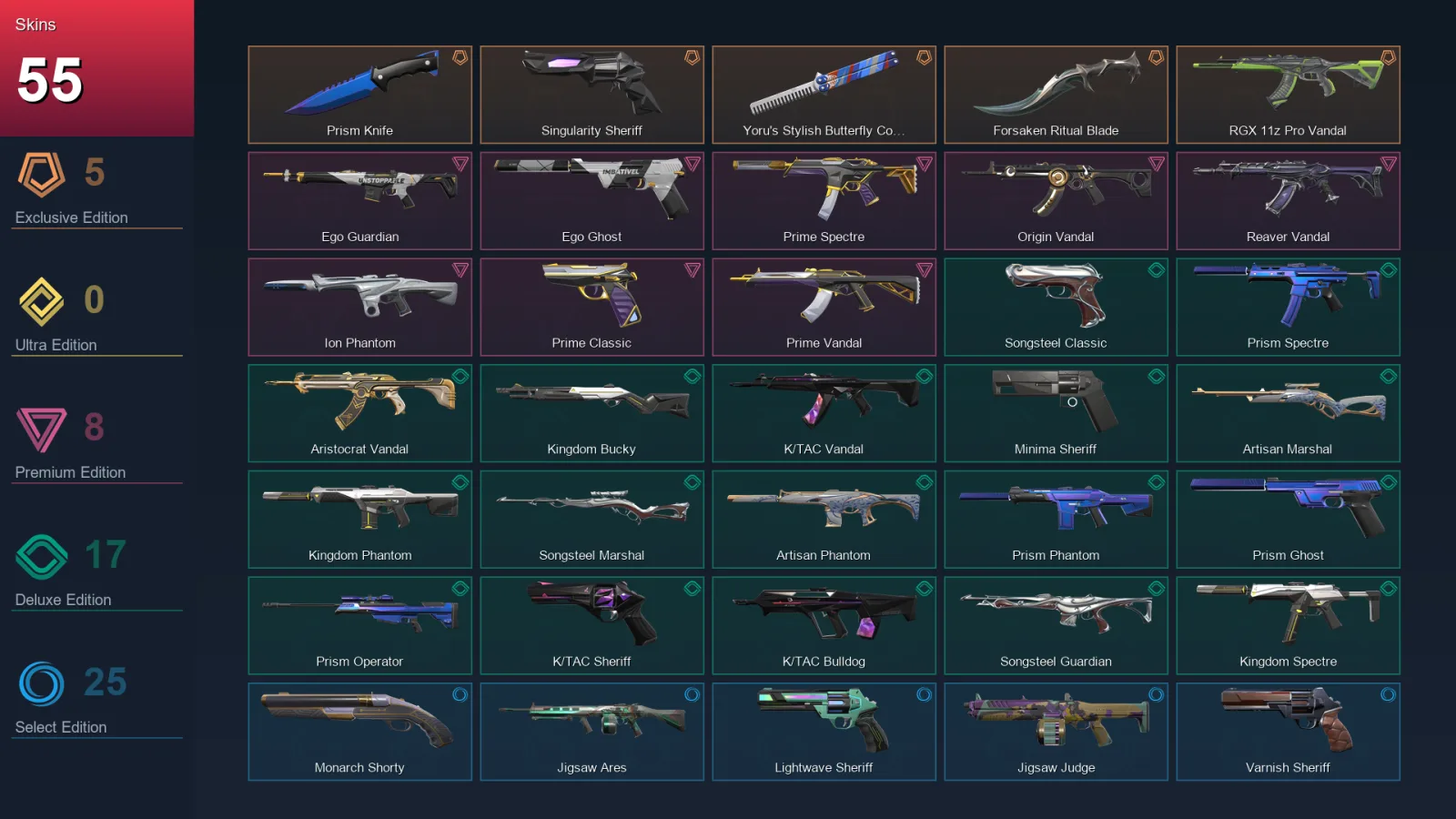 EU | Lv35 | Unranked | 55 Skin | 13 Agent | 43 Buddy