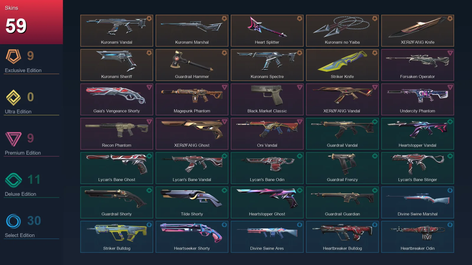 BR | Lv171 | Unranked | 59 Skin | 28 Agent | 78 Buddy