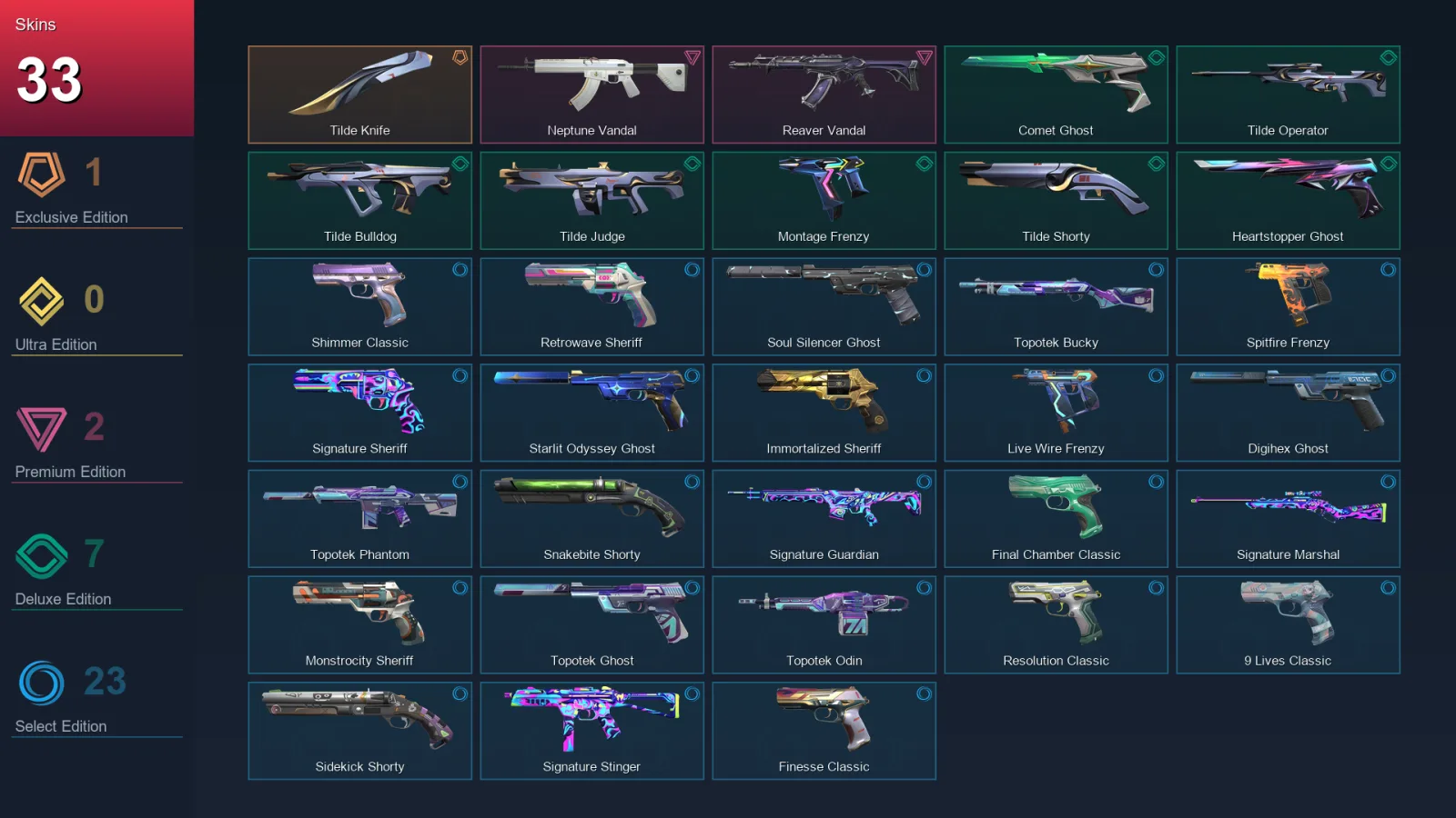 AP | Lv311 | Unranked | 33 Skin | 28 Agent | 99 Buddy