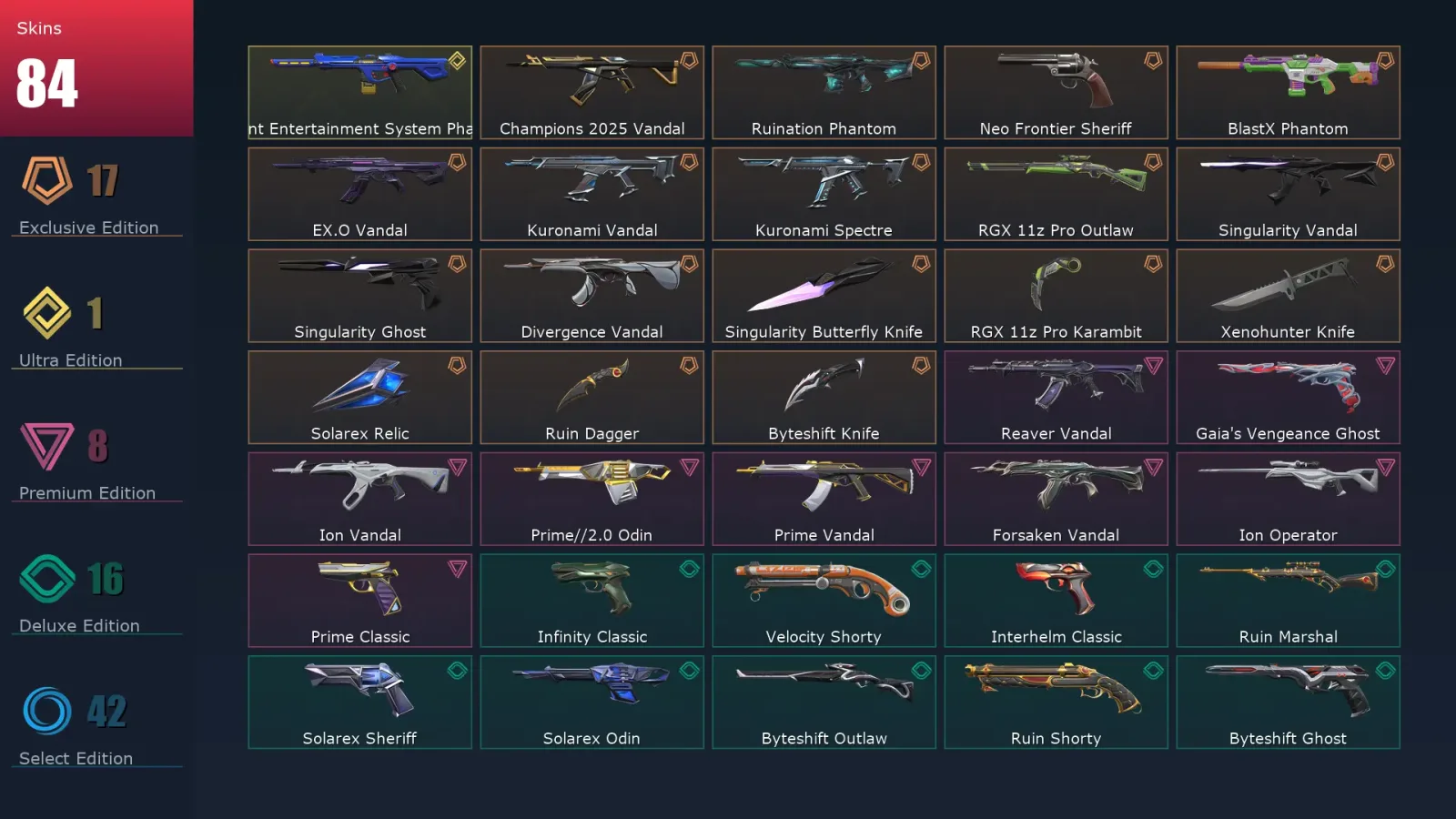 [Valorant] | EU | Level 273 | 28 Agents | 84 Skins — Valorant account