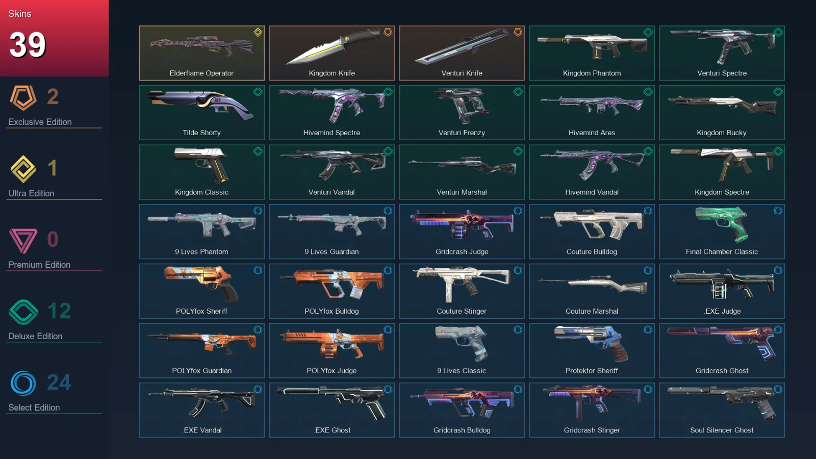 EU | Lv86 | Unranked | 39 Skin | 20 Agent | 52 Buddy