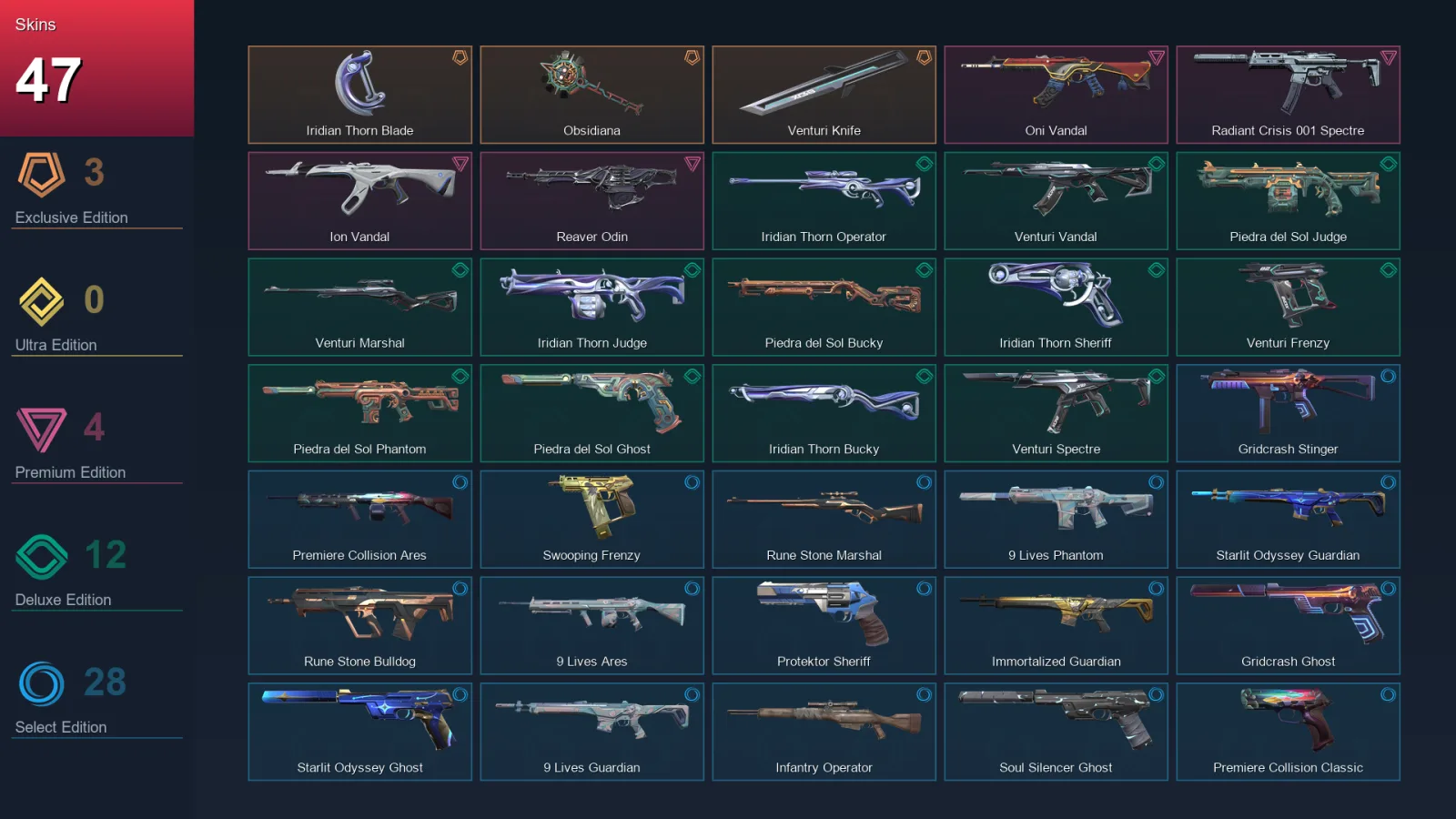 EU | Lv109 | Unranked | 47 Skin | 22 Agent | 60 Buddy
