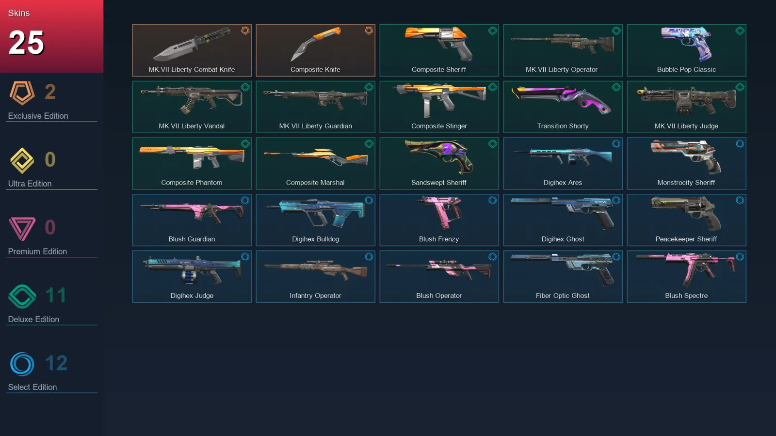 LA | Lv161 | Unranked | 25 Skin | 21 Agent | 55 Buddy