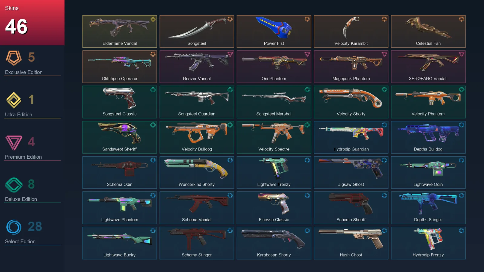 AP | Lv232 | Unranked | 46 Skin | 27 Agent | 94 Buddy