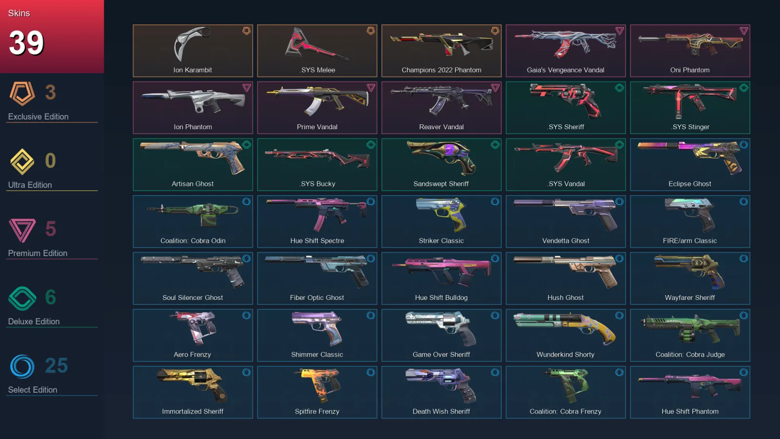 AP | Lv243 | Unranked | 39 Skin | 25 Agent | 98 Buddy