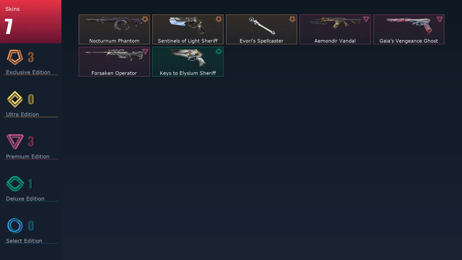 [Valorant] | EU | Level 42 | Platinum 1 | 16 Agents | 7 Skins