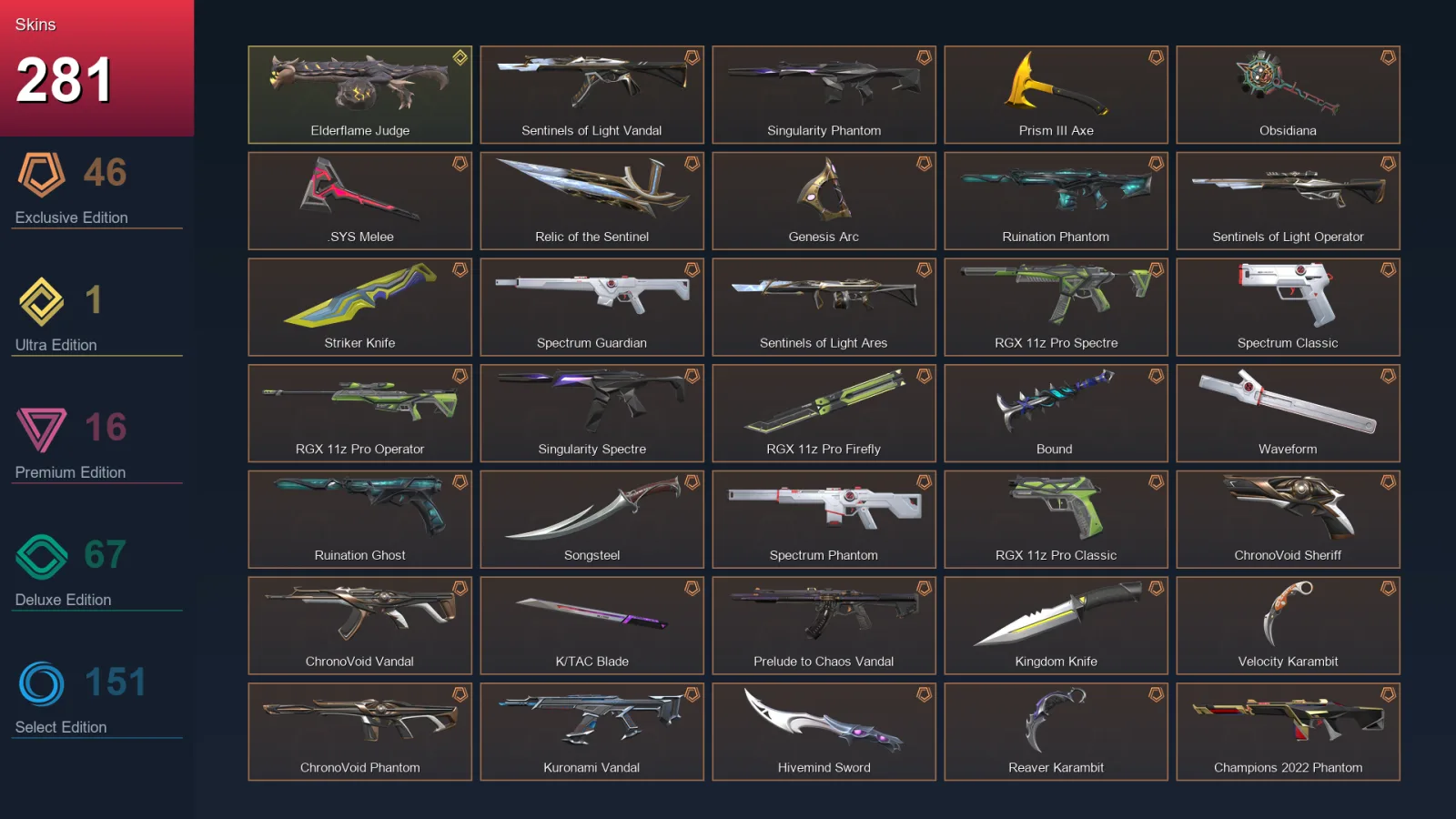 AP | Lv293 | Unranked | 281 Skin | 26 Agent | 231 Buddy