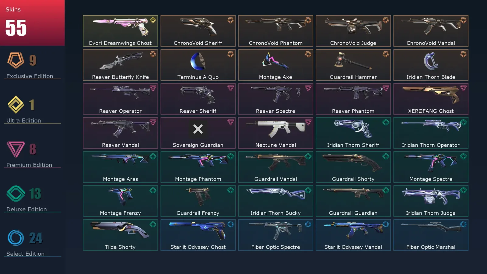 [Valorant] | EU | Level 184 | 29 Agents | 55 Skins — Valorant account