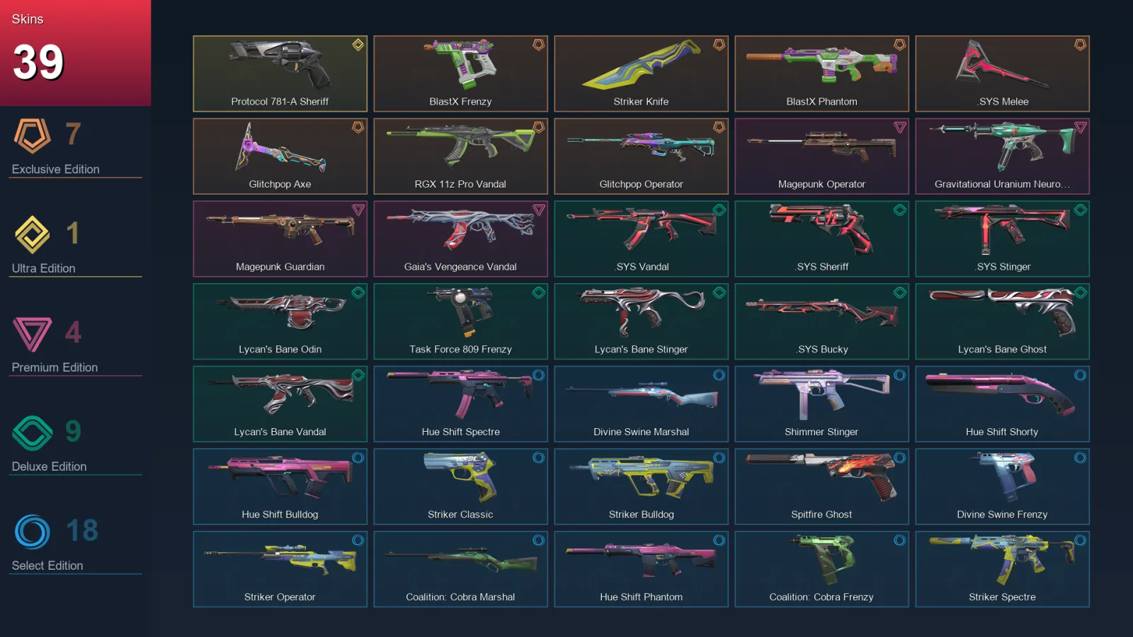 LA | Lv57 | Unranked | 39 Skin | 19 Agent | 27 Buddy — Valorant account