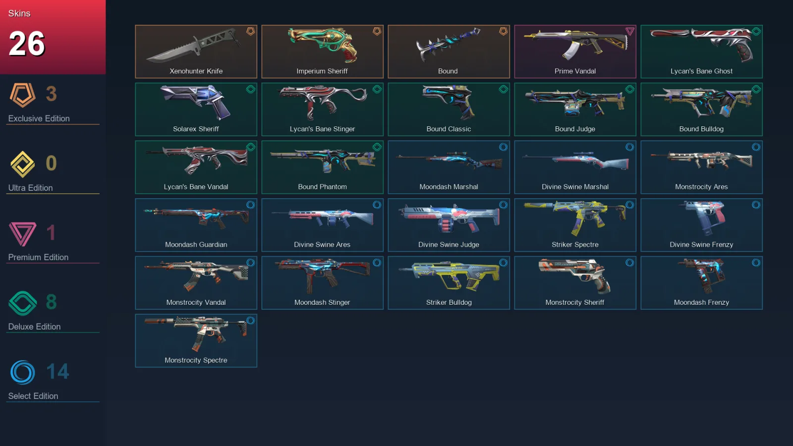 EU | Lv55 | Unranked | 26 Skin | 19 Agent | 36 Buddy