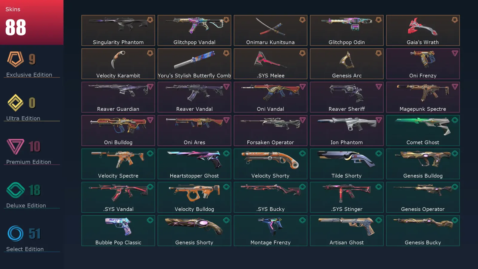 [Valorant] | EU | Level 449 | Ascendant 1 | 28 Agents | 88 Skins — Valorant account