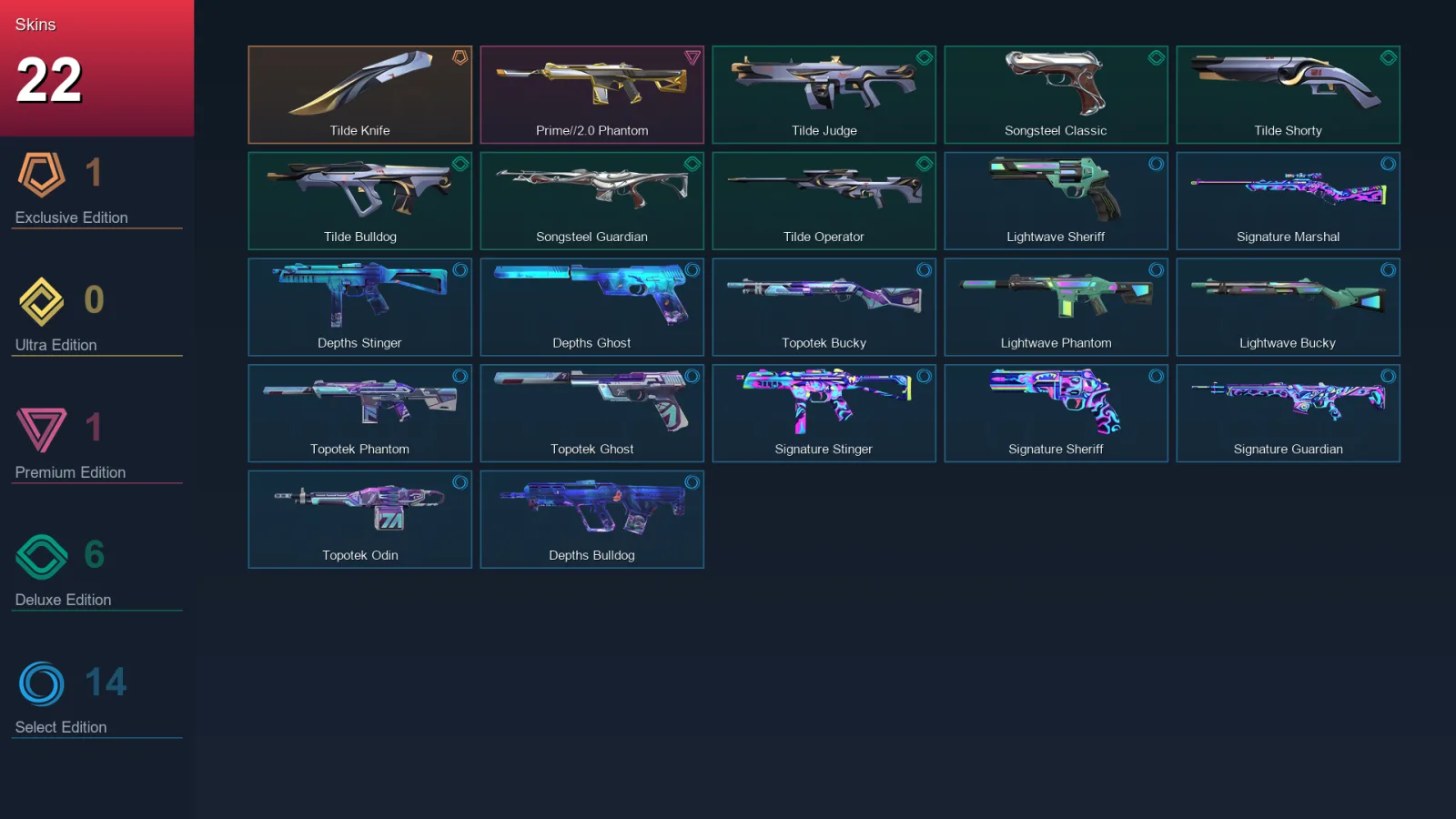 AP | Lv59 | Unranked | 22 Skin | 23 Agent | 36 Buddy