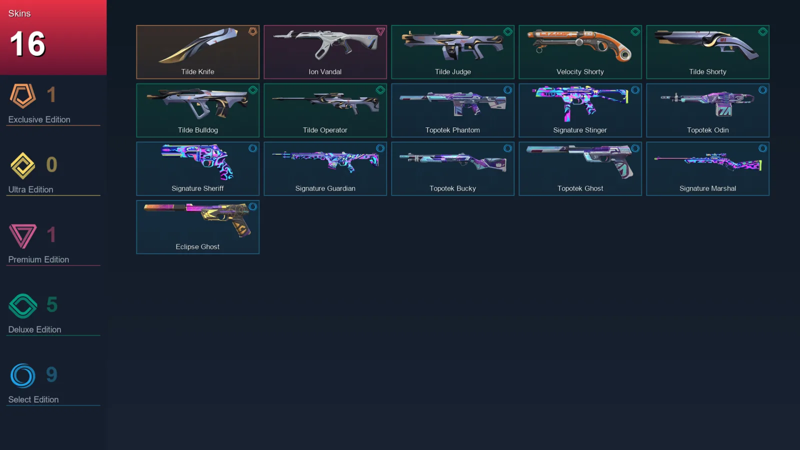 EU | Lv49 | Unranked | 16 Skin | 17 Agent | 31 Buddy