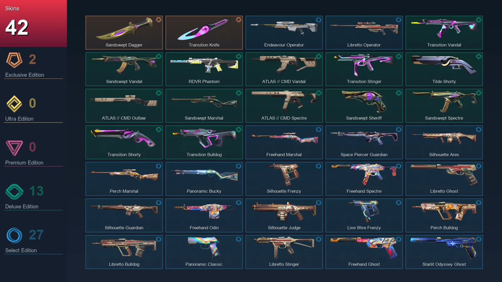 LA | Lv148 | Unranked | 42 Skin | 25 Agent | 75 Buddy