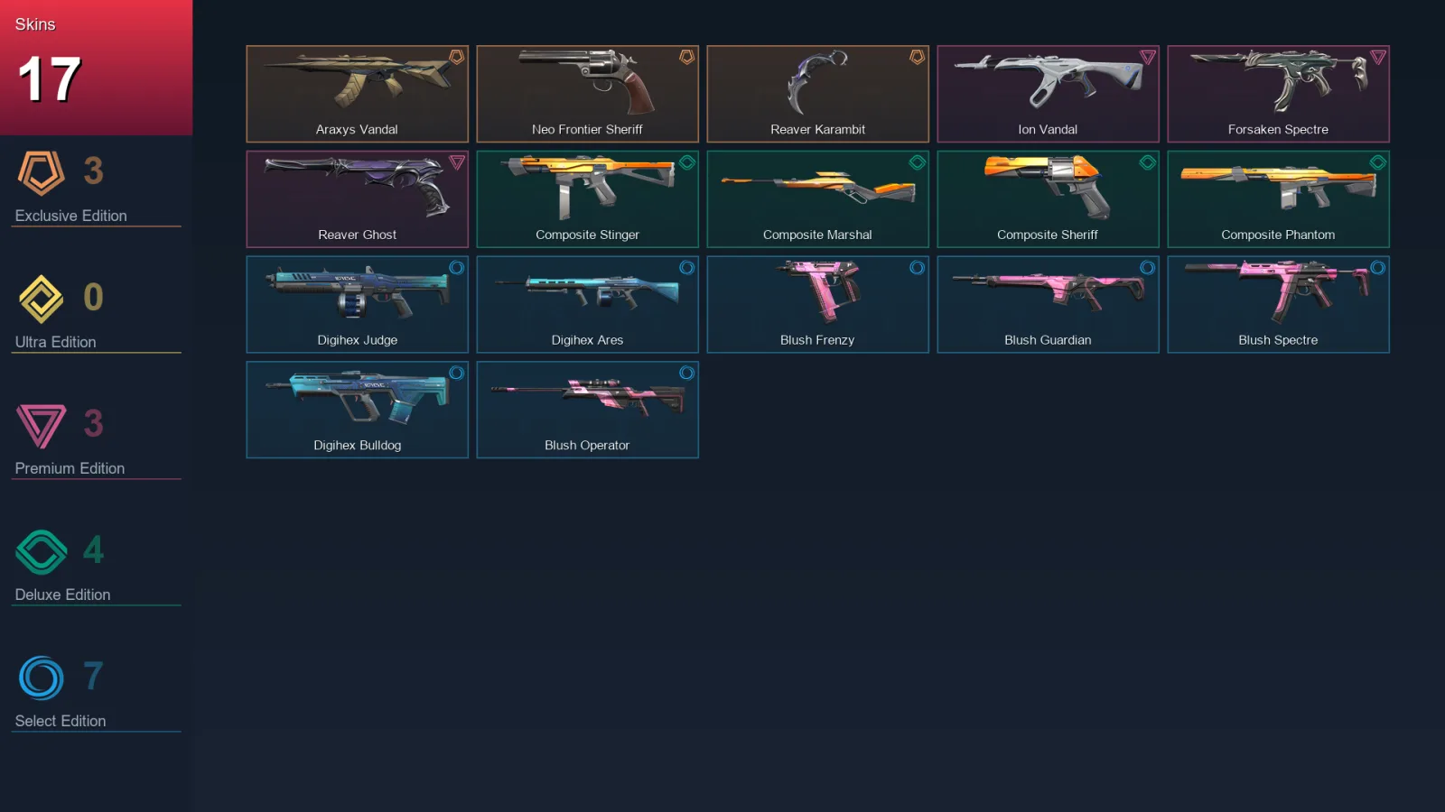 EU | Lv86 | Unranked | 17 Skin | 16 Agent | 30 Buddy