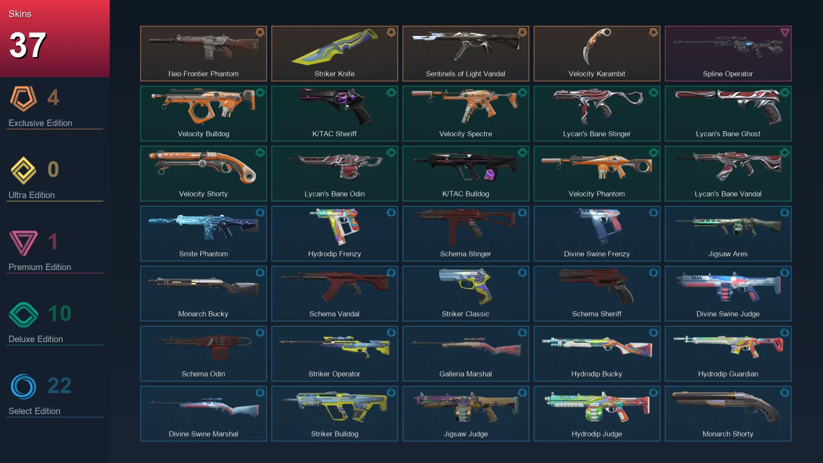 EU | Lv79 | Unranked | 37 Skin | 21 Agent | 51 Buddy