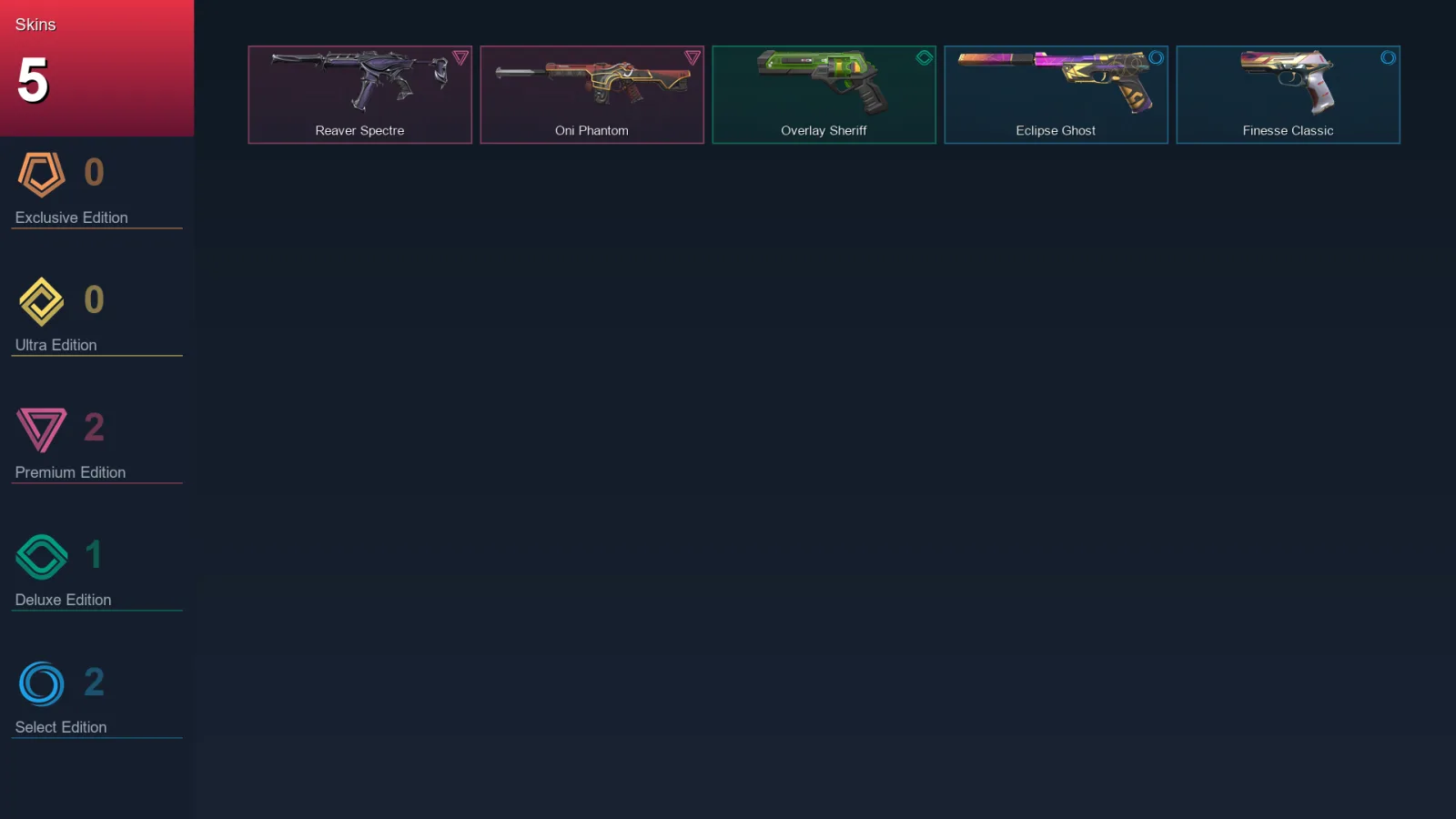 AP | Lv118 | Unranked | 5 Skin | 29 Agent | 57 Buddy