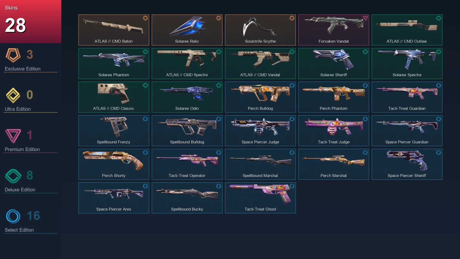EU | Lv55 | Unranked | 28 Skin | 17 Agent | 27 Buddy