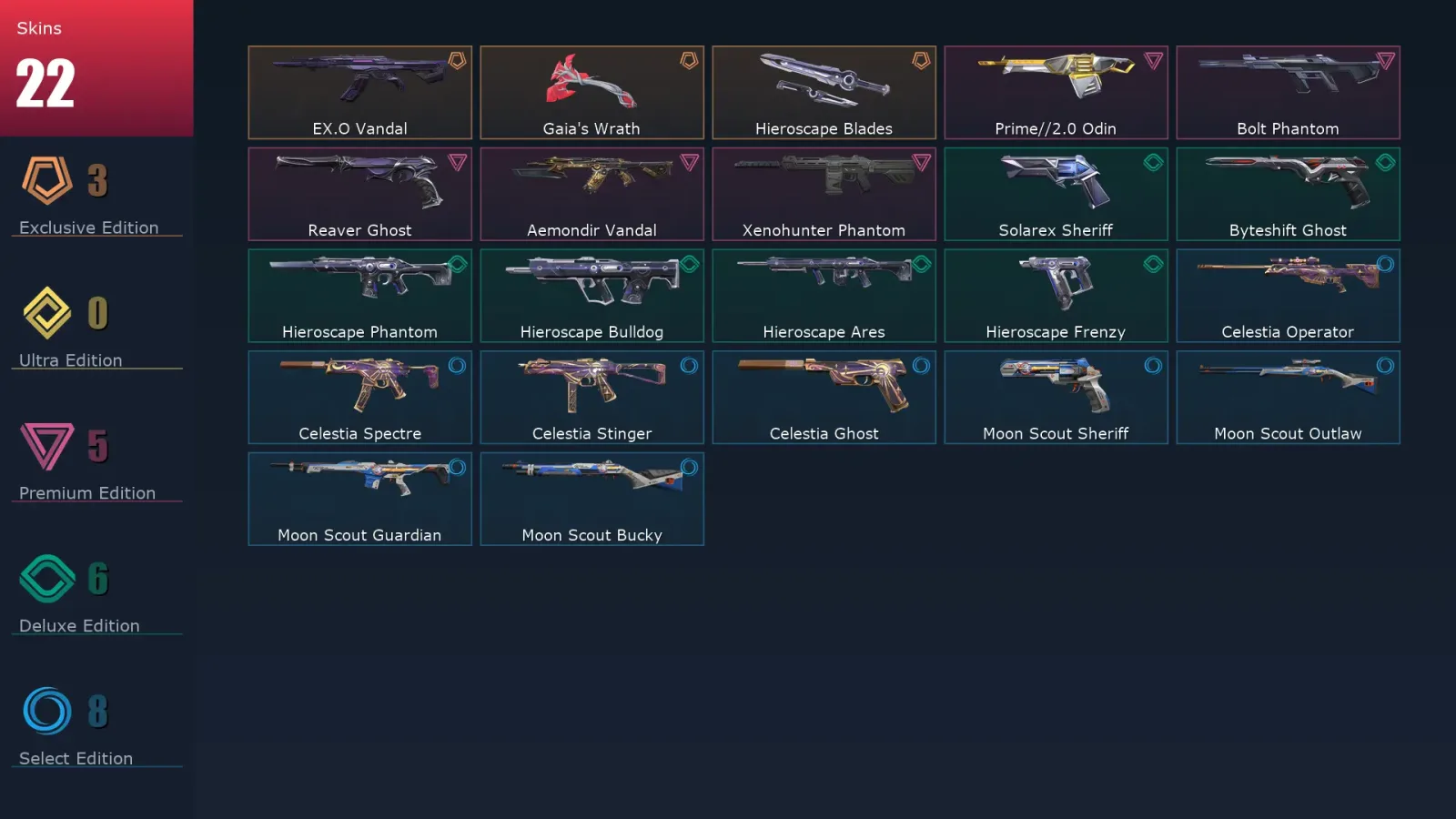 [Valorant] | EU | Level 63 | 22 Agents | 22 Skins — Valorant account