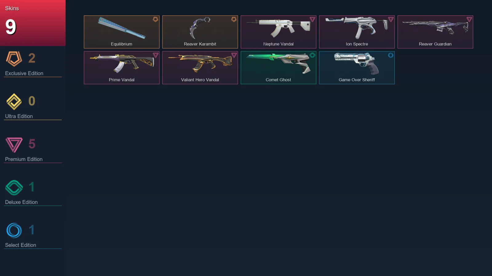 NA | Lv60 | Unranked | 9 Skin | 29 Agent | 36 Buddy