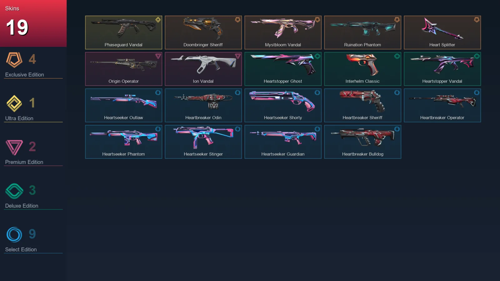 AP | Lv67 | Unranked | 19 Skin | 20 Agent | 25 Buddy