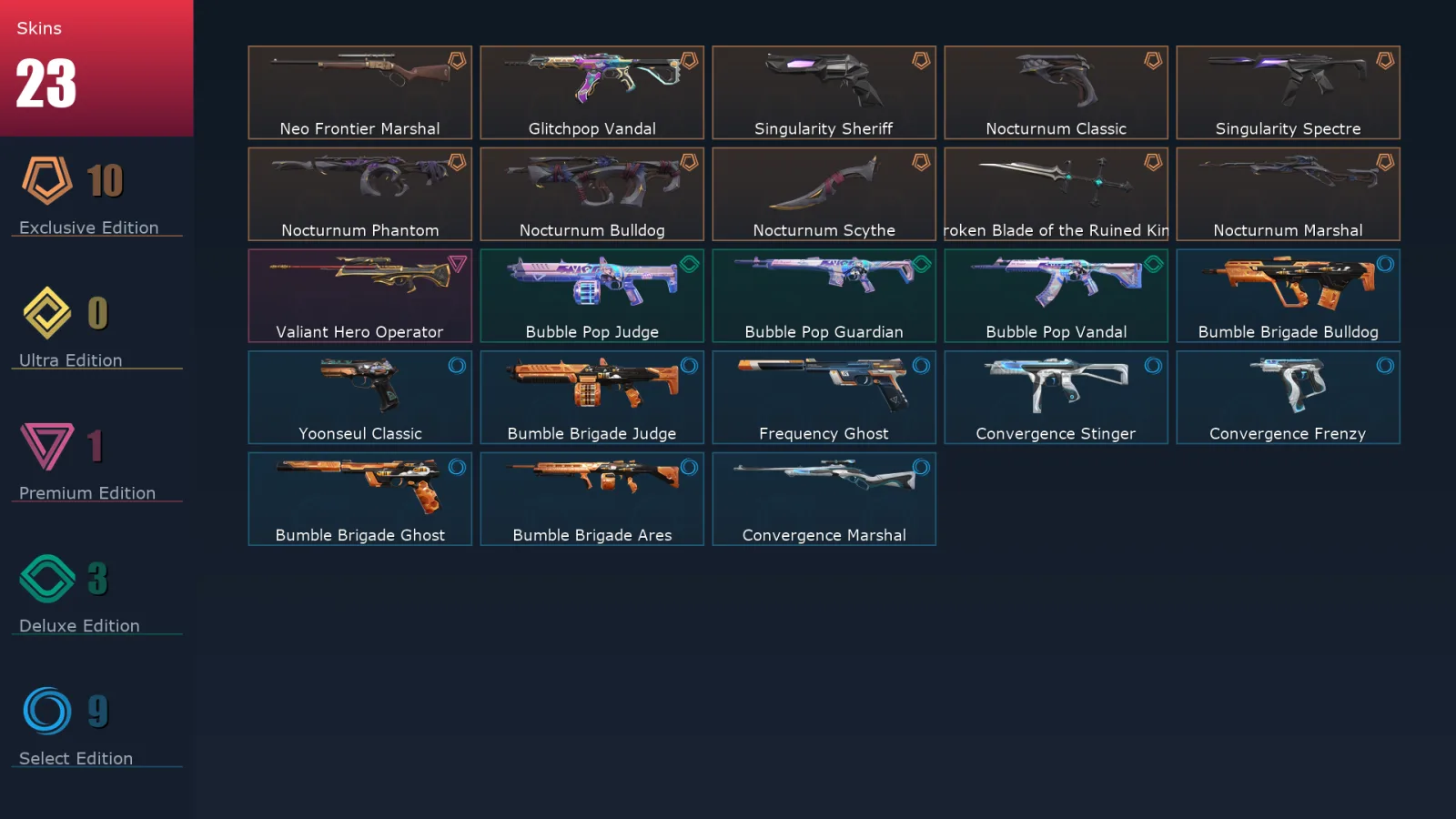 [Valorant] | EU | Level 37 | 12 Agents | 23 Skins