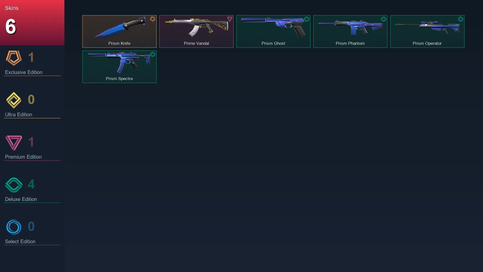 NA | Lv1 | Unranked | 6 Skin | 6 Agent | 3 Buddy