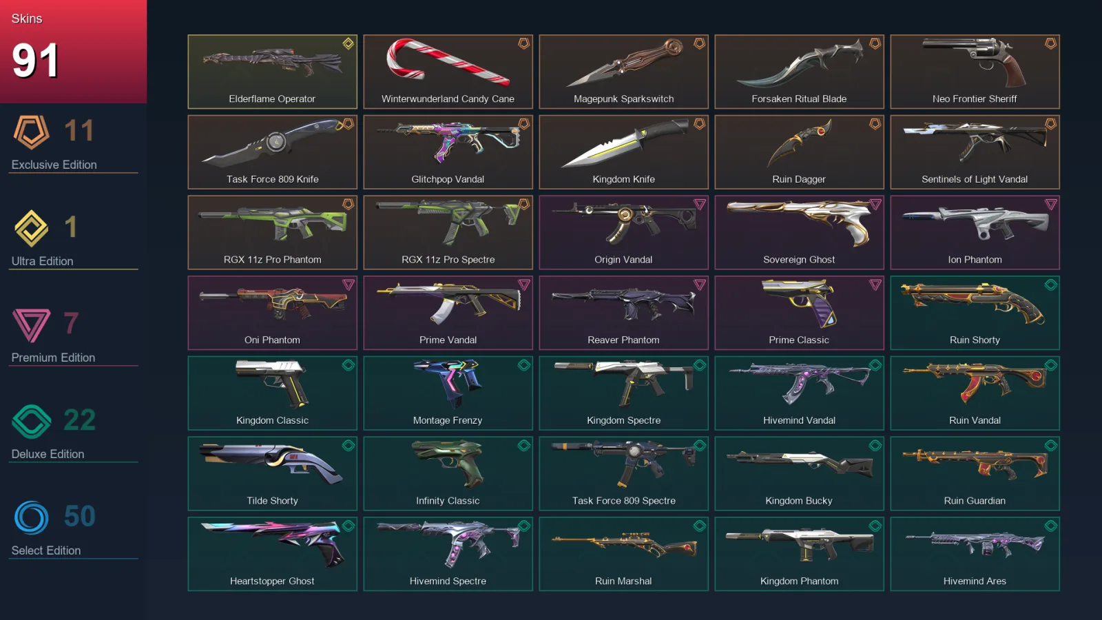 EU | Lv317 | Unranked | 91 Skin | 29 Agent | 154 Buddy — Valorant account