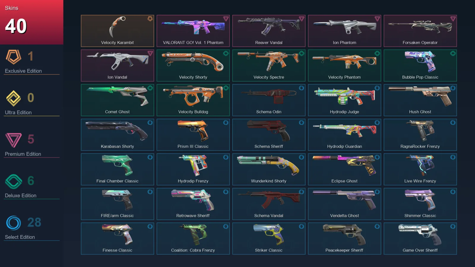 AP | Lv361 | Unranked | 40 Skin | 27 Agent | 106 Buddy