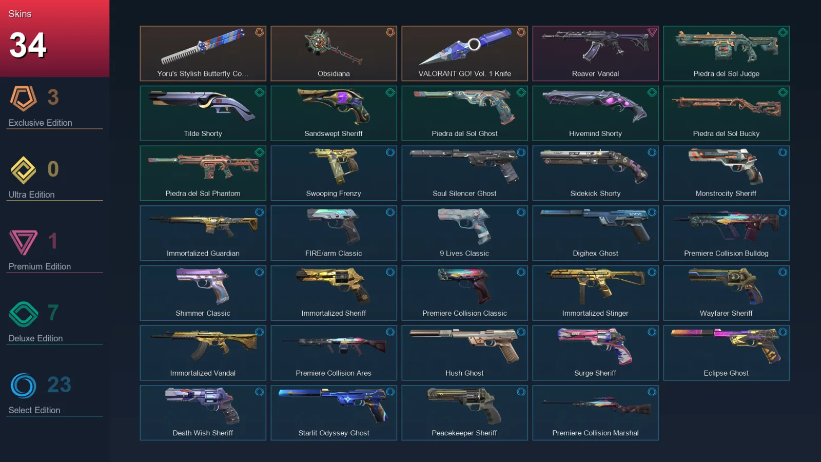LA | Lv284 | Unranked | 34 Skin | 26 Agent | 133 Buddy — Swooping Frenzy