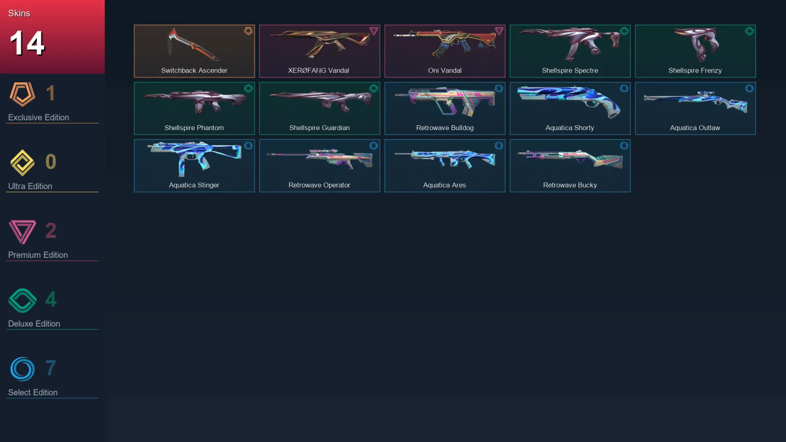 EU | Lv52 | Unranked | 14 Skin | 18 Agent | 29 Buddy