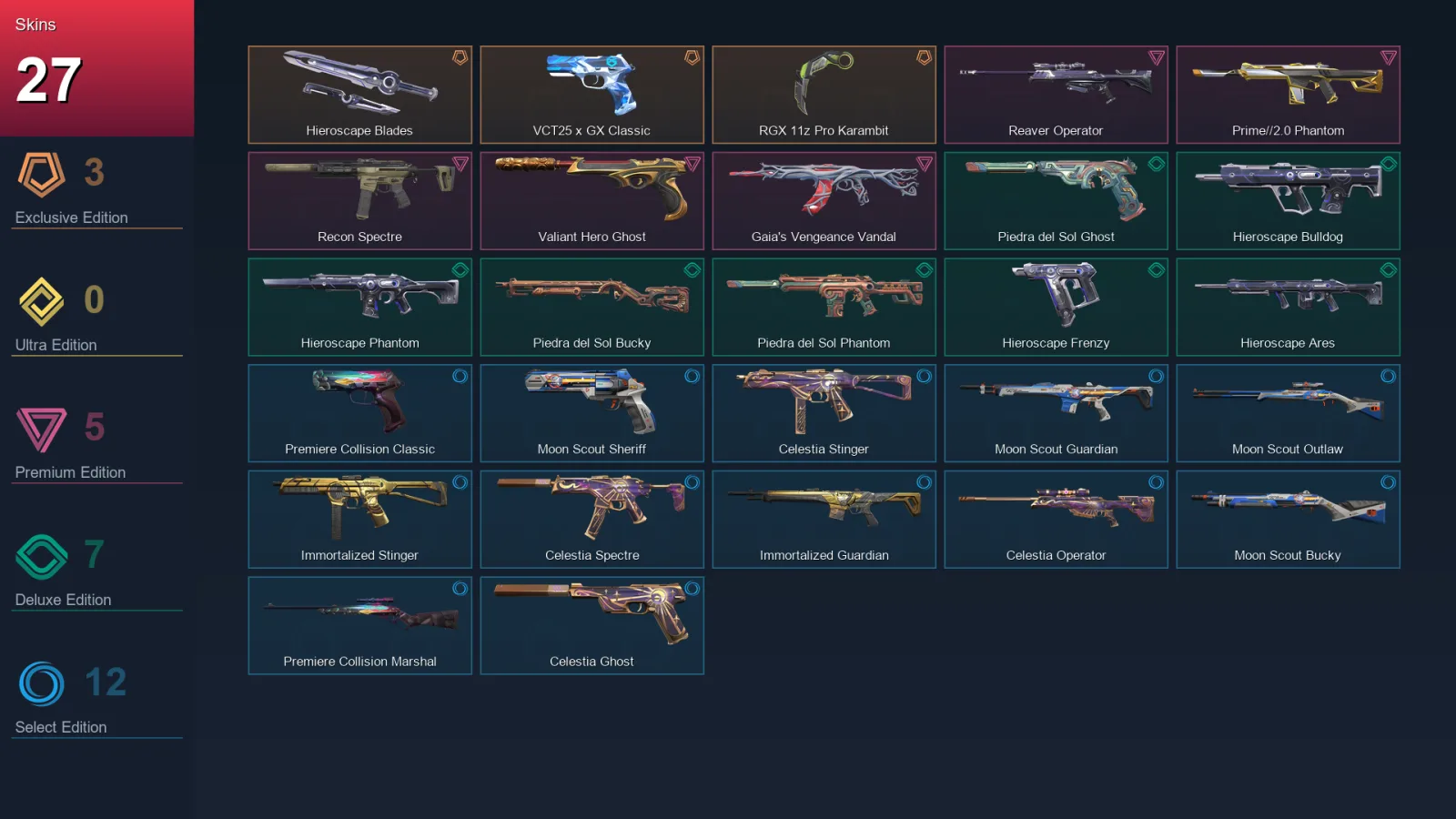 EU | Lv77 | Unranked | 27 Skin | 28 Agent | 34 Buddy — Valorant account