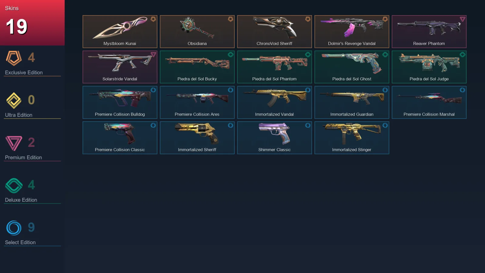 EU | Lv83 | Unranked | 19 Skin | 28 Agent | 40 Buddy