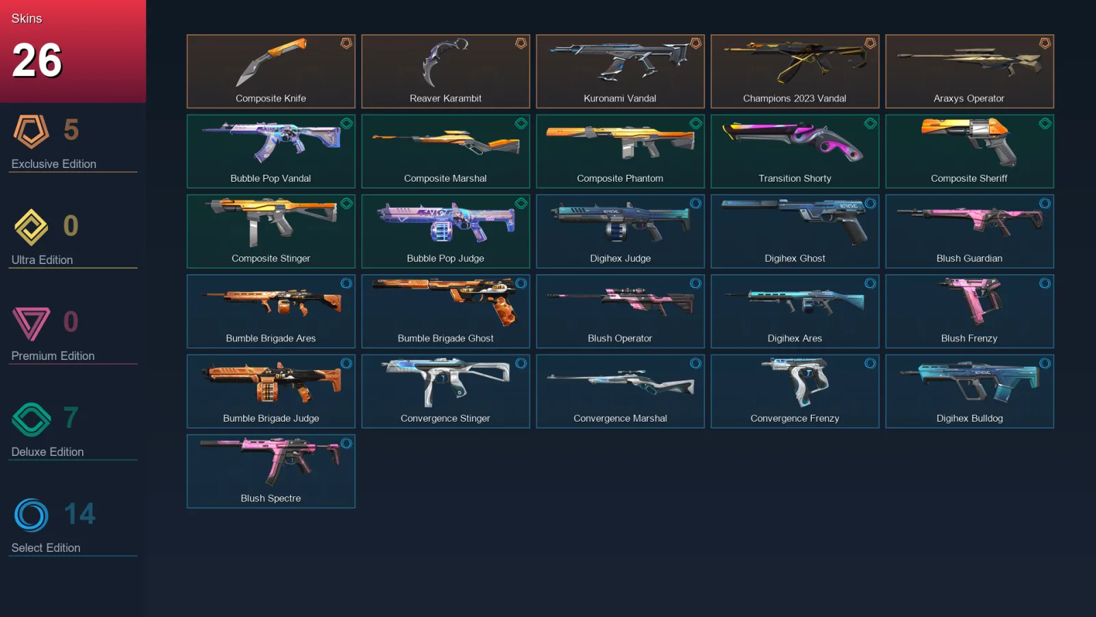 EU | Lv66 | Unranked | 26 Skin | 23 Agent | 30 Buddy