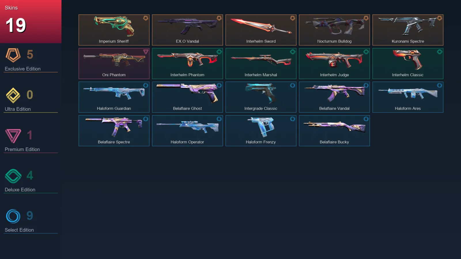 EU | Lv34 | Unranked | 19 Skin | 11 Agent | 15 Buddy