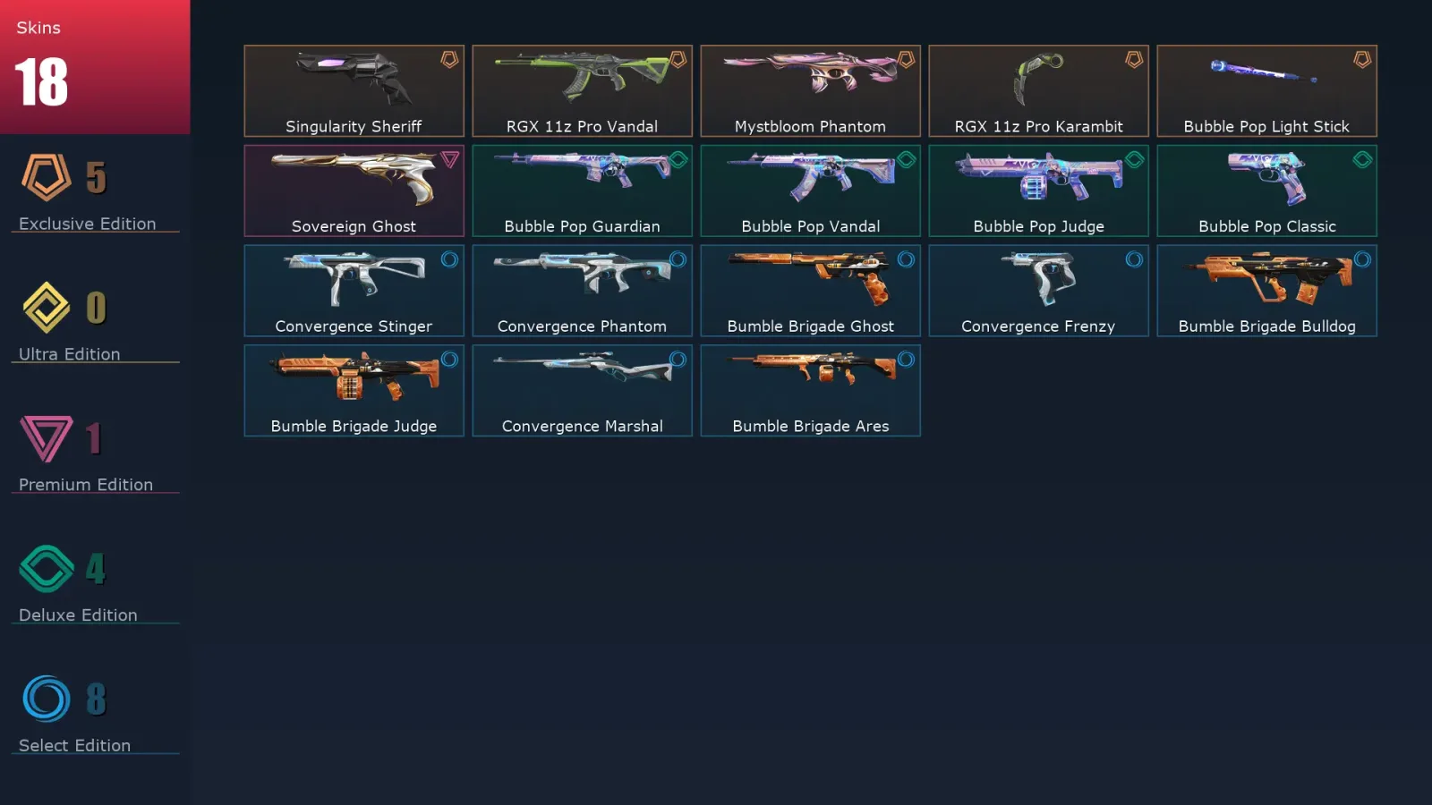 [Valorant] | EU | Level 50 | 20 Agents | 18 Skins — Valorant account
