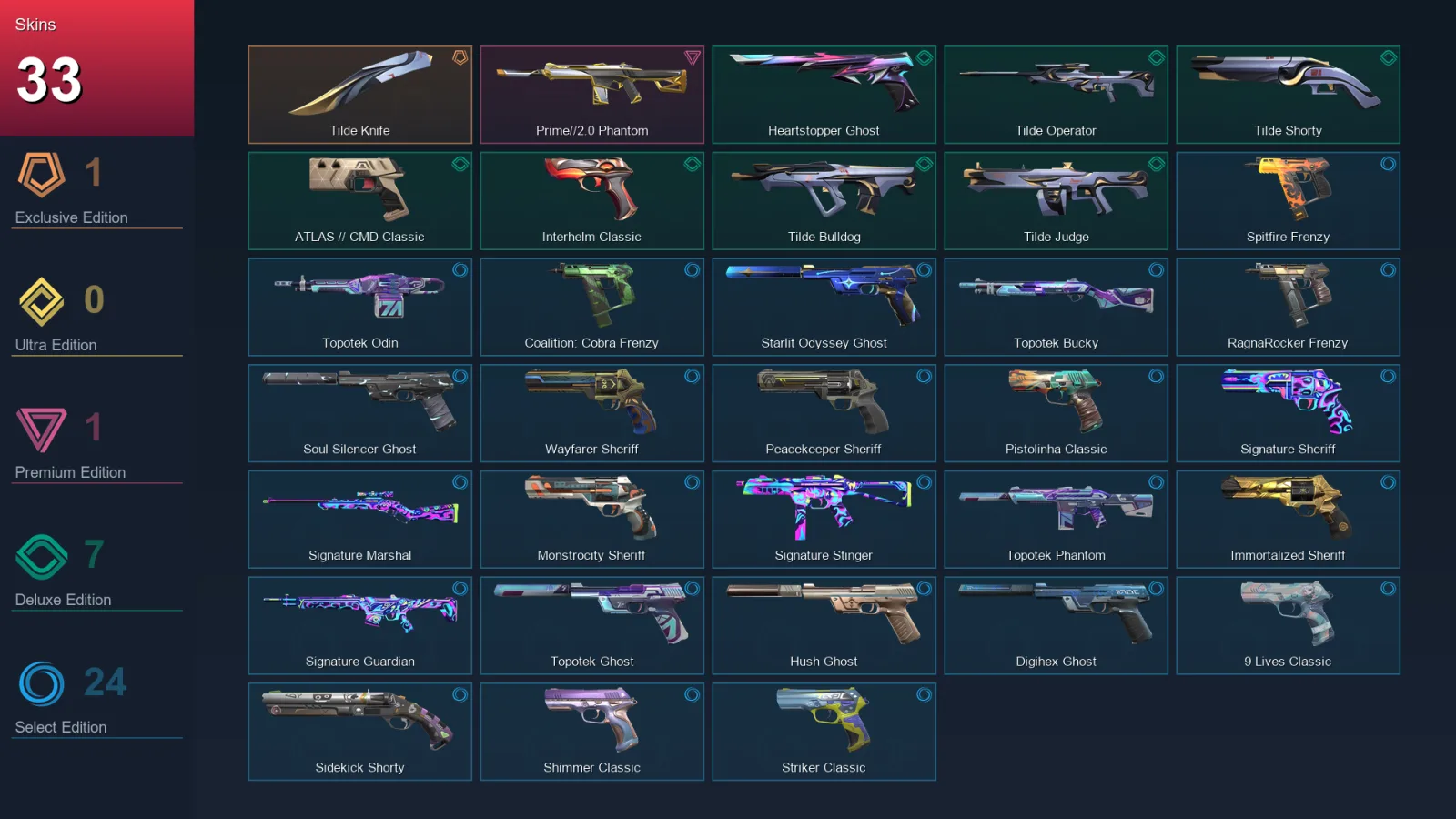 EU | Lv249 | Unranked | 33 Skin | 28 Agent | 93 Buddy