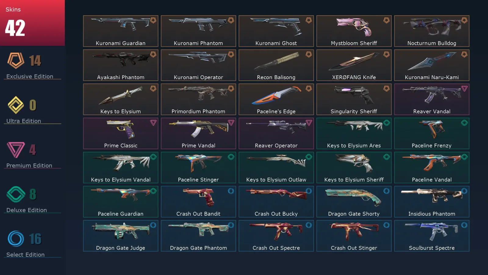 [Valorant] | EU | Level 39 | Platinum 3 | 14 Agents | 42 Skins — Valorant account