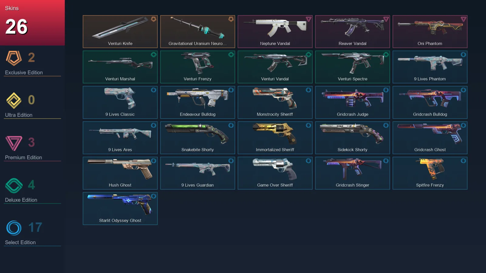 EU | Lv167 | Unranked | 26 Skin | 23 Agent | 47 Buddy