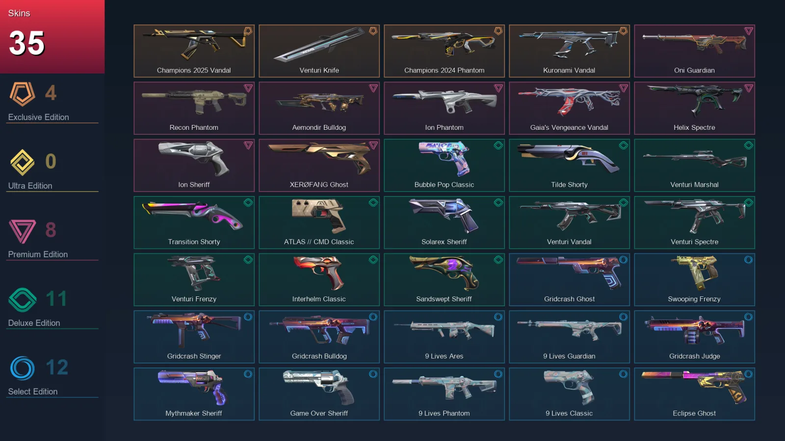 AP | Lv192 | Unranked | 35 Skin | 28 Agent | 72 Buddy