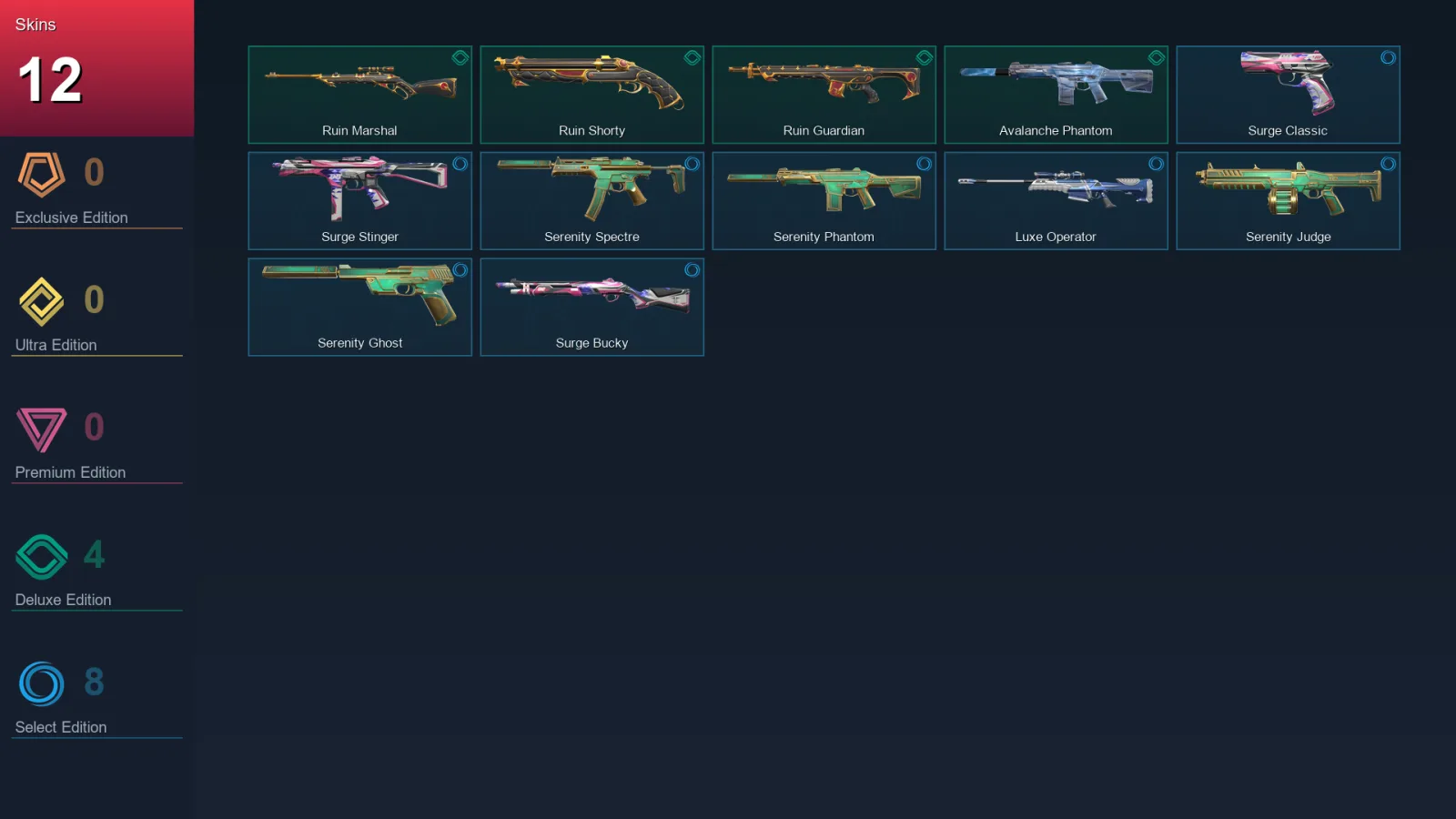 AP | Lv39 | Unranked | 12 Skin | 15 Agent | 29 Buddy