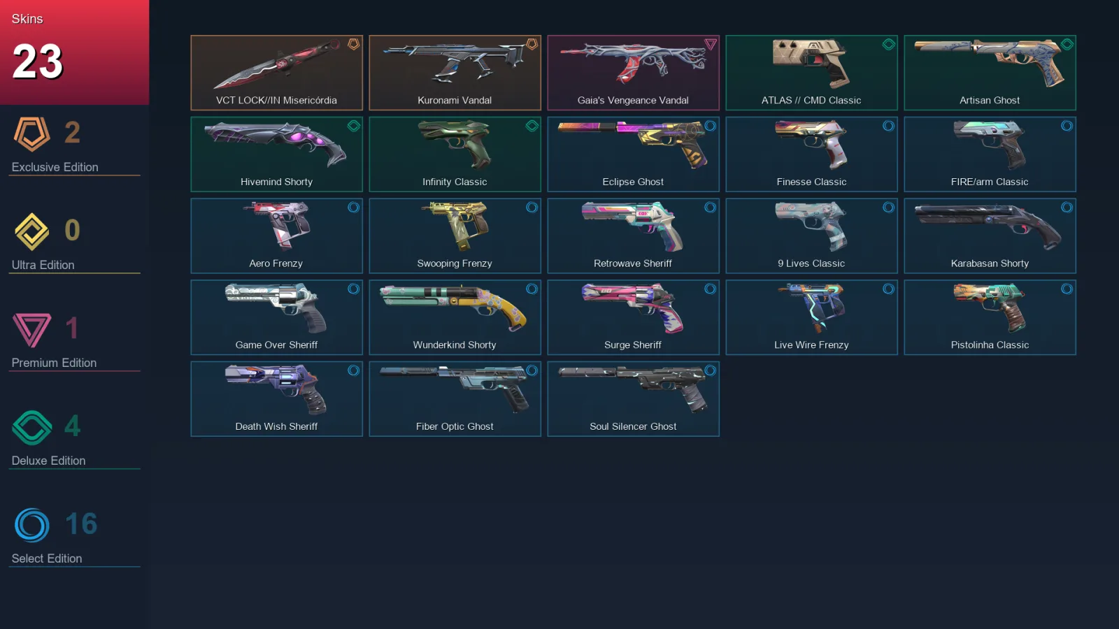 AP | Lv266 | Unranked | 23 Skin | 27 Agent | 90 Buddy