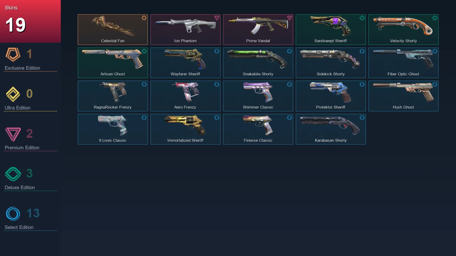 AP | Lv237 | Unranked | 19 Skin | 27 Agent | 83 Buddy — Valorant account