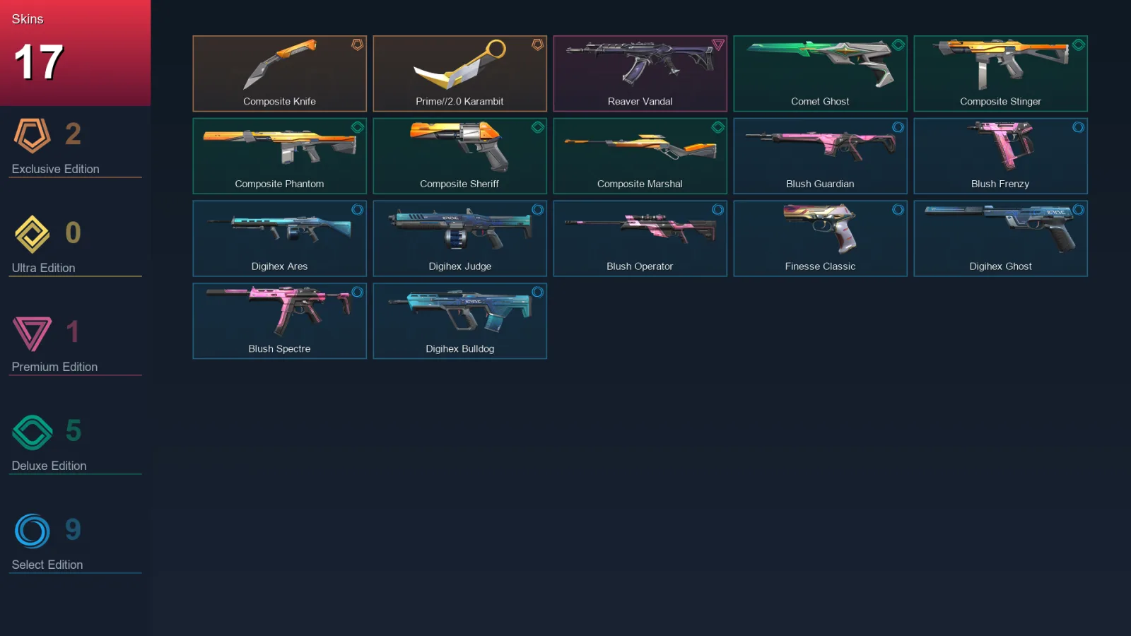 EU | Lv103 | Unranked | 17 Skin | 24 Agent | 38 Buddy — Valorant account