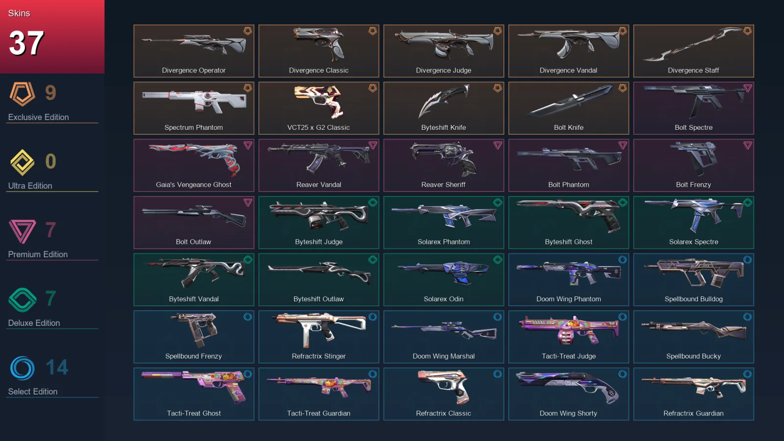 EU | Lv48 | Unranked | 37 Skin | 15 Agent | 32 Buddy