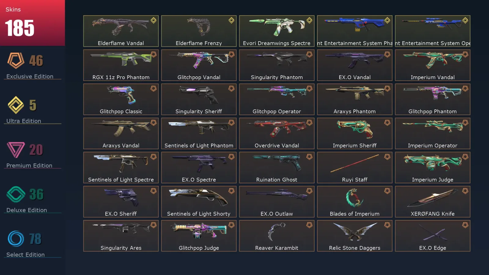 [Valorant] | EU | Level 355 | 29 Agents | 185 Skins — Valorant account