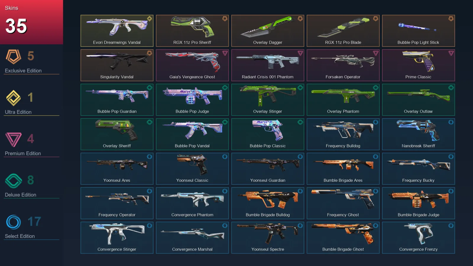 AP | Lv113 | Unranked | 35 Skin | 26 Agent | 45 Buddy — Valorant account